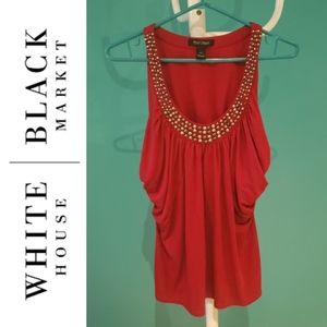 White House Black Market Red Sleeveless Top